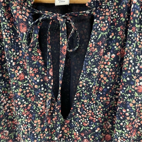 J. Crew Floral Long Sleeve Dress - Navy and Pink - Picture 6 of 12